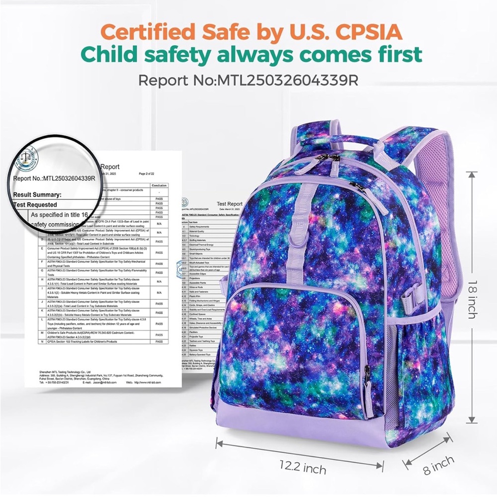•NWOT Choco Mocha Sloth Backpack School Large Book Bag 18” Chest Strap Purple
